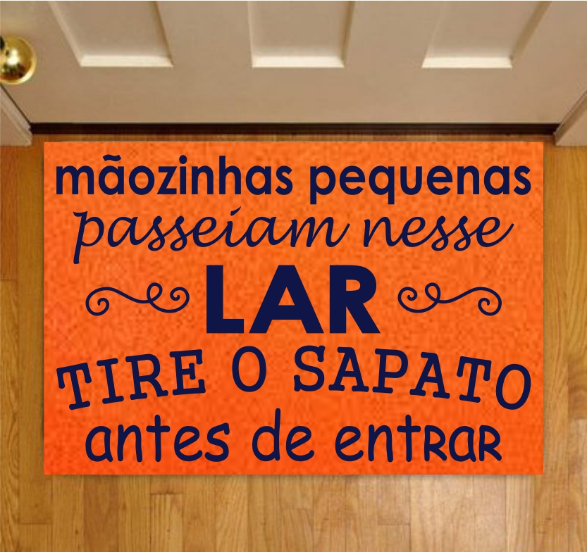 CAPACHO DIVERTIDO MÃOZINHAS PEQUENAS 0,60X0,40 - LARANJA