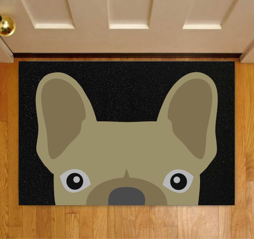 CAPACHO DIVERTIDO BULLDOG 0,60X0,40 - PRETO