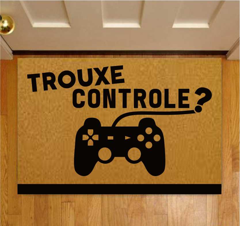 CAPACHO DIVERTIDO TROUXE CONTROLE? 0,60X0,40 - OURO