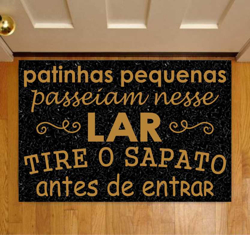 CAPACHO DIVERTIDO PATINHAS PEQUENAS 0,60X0,40 - PRETO