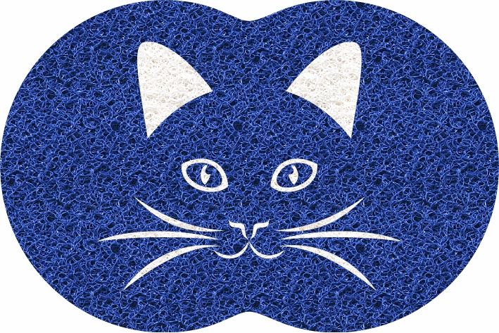 Tapete Capacho Pet Gato 60x40cm Azul Royal