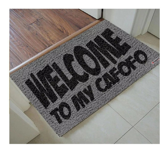 Capacho Divertido Cafofo 60x40cm - Cinza
