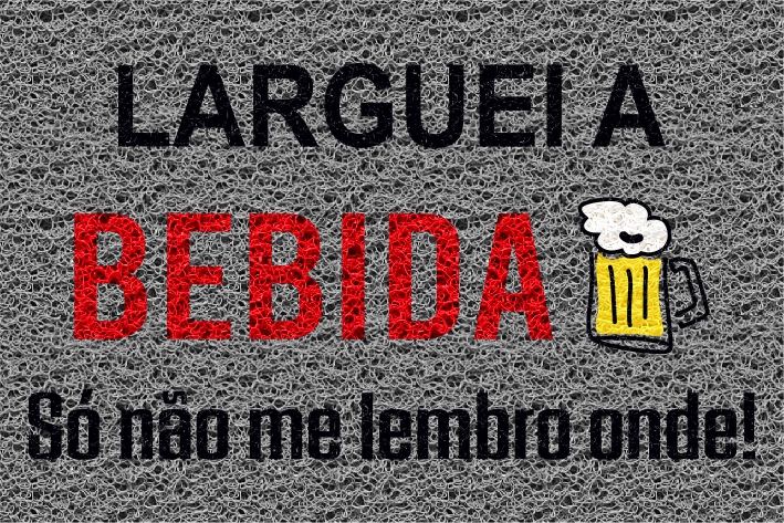 CAPACHO DIVERTIDO LARGUEI A BEBIDA 0,60X0,40 - CINZA
