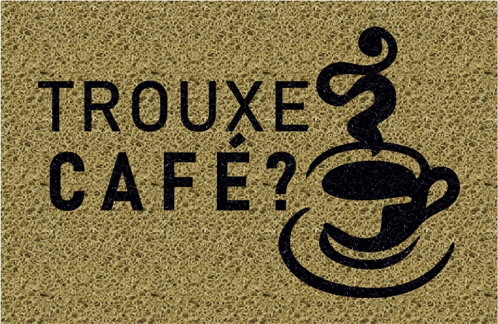Capacho Divertido Trouxe café? 60x40cm - Bege