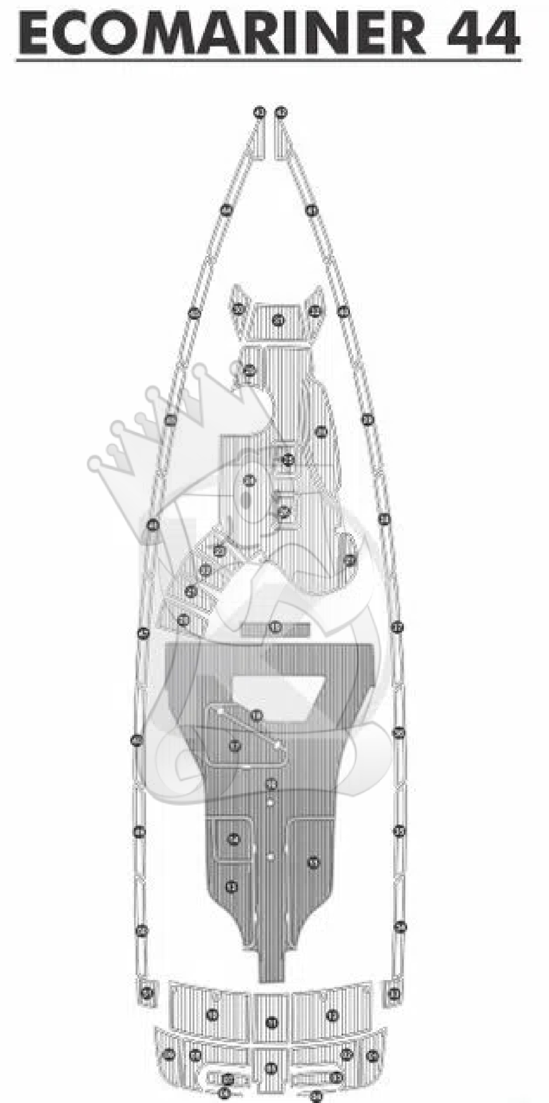 TAPETE PVC THERMO DECK COMFORT PARA ECOMARINER 44 - COCKPIT