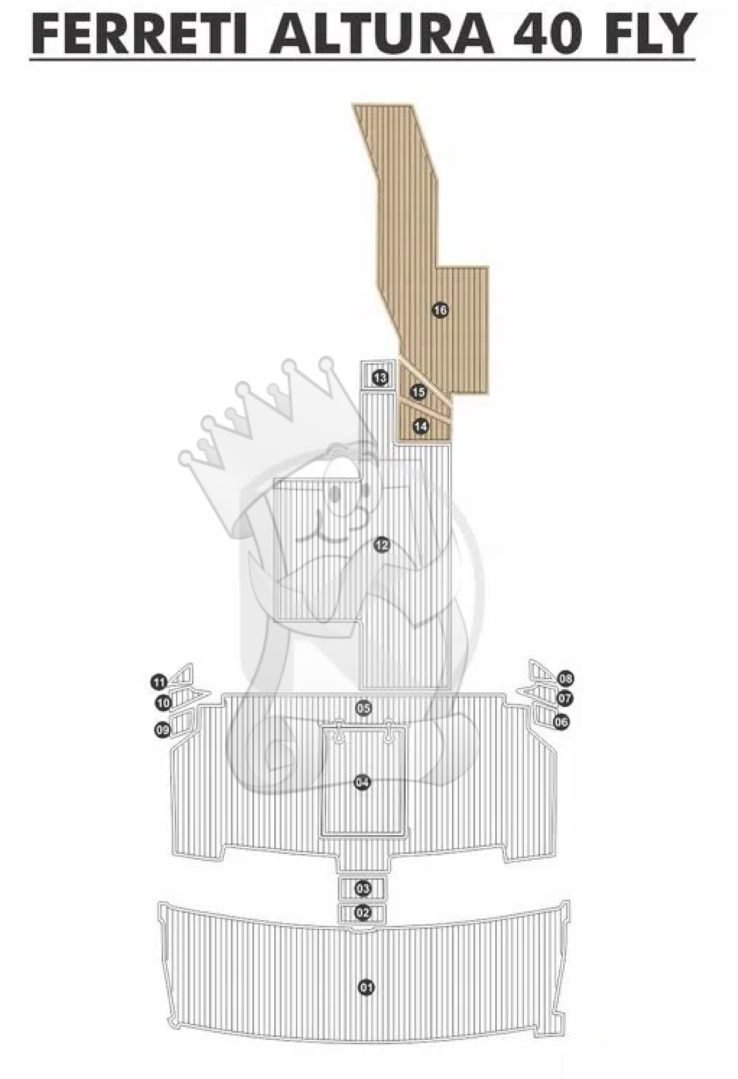 TAPETE EVA SOFT TECH PARA FERRETTI ALTURA 40 FLY - CABINE